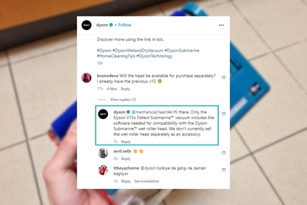 dyson instagram submarine accessory